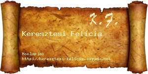 Keresztesi Felícia névjegykártya